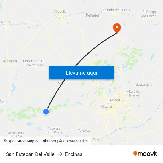 San Esteban Del Valle to Encinas map