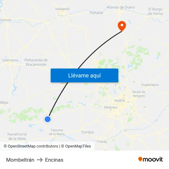 Mombeltrán to Encinas map