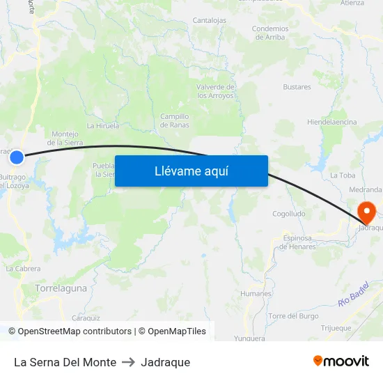 La Serna Del Monte to Jadraque map