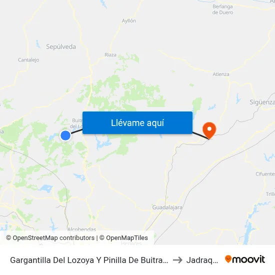 Gargantilla Del Lozoya Y Pinilla De Buitrago to Jadraque map