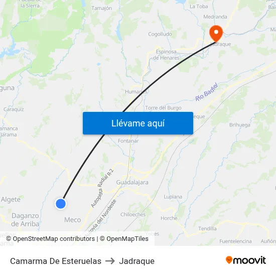 Camarma De Esteruelas to Jadraque map