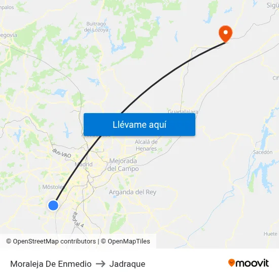 Moraleja De Enmedio to Jadraque map