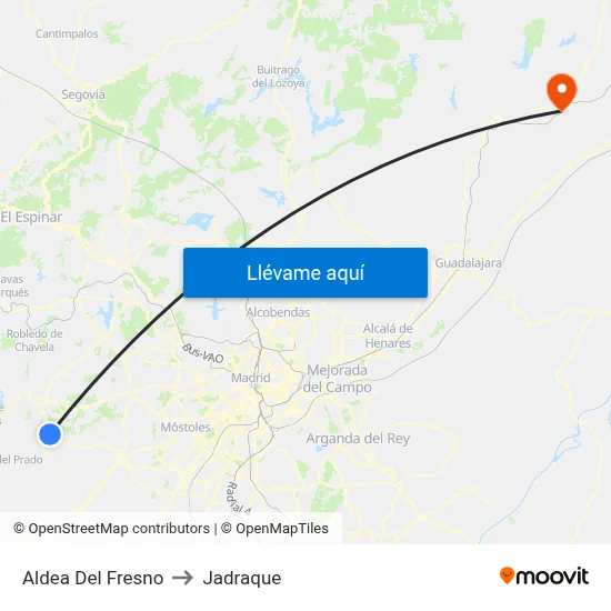 Aldea Del Fresno to Jadraque map