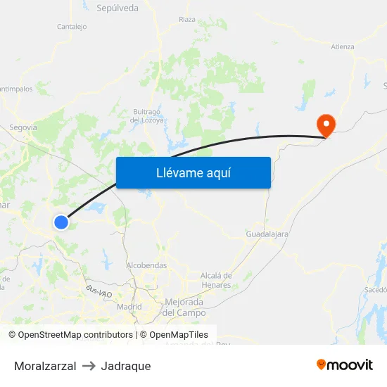 Moralzarzal to Jadraque map