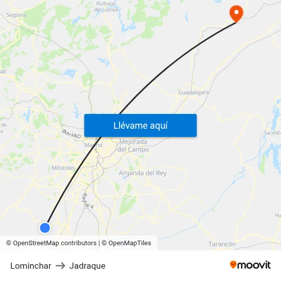 Lominchar to Jadraque map