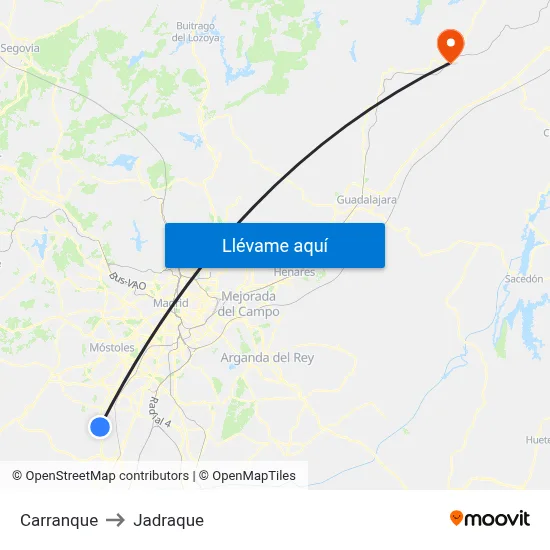 Carranque to Jadraque map