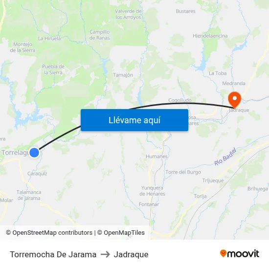 Torremocha De Jarama to Jadraque map