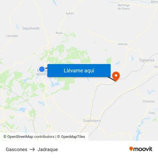 Gascones to Jadraque map