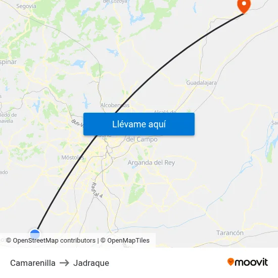 Camarenilla to Jadraque map