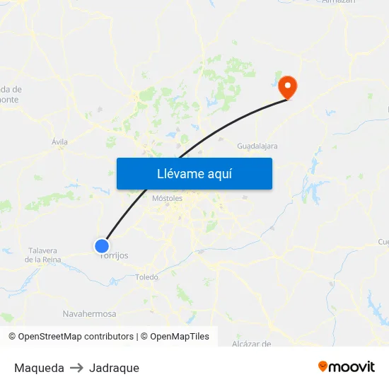Maqueda to Jadraque map