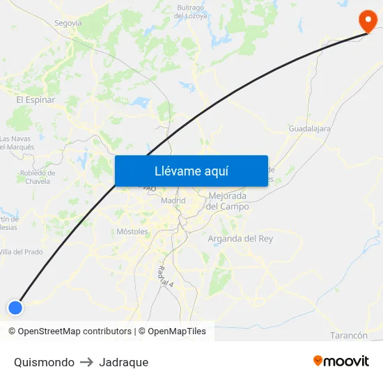 Quismondo to Jadraque map