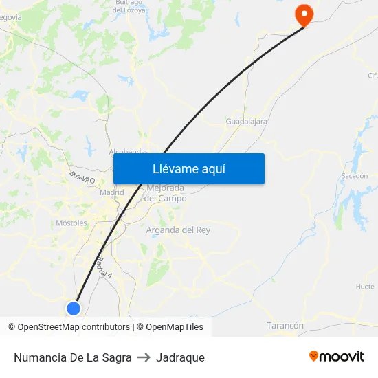 Numancia De La Sagra to Jadraque map