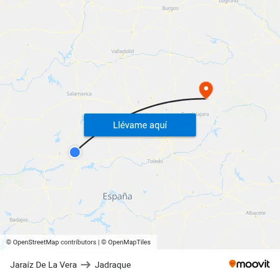 Jaraíz De La Vera to Jadraque map