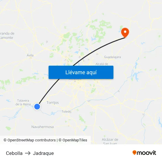 Cebolla to Jadraque map