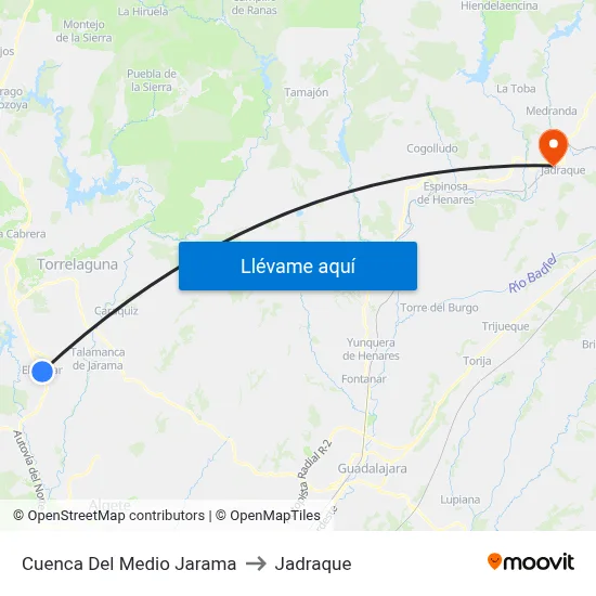 Cuenca Del Medio Jarama to Jadraque map