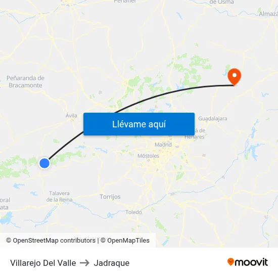 Villarejo Del Valle to Jadraque map