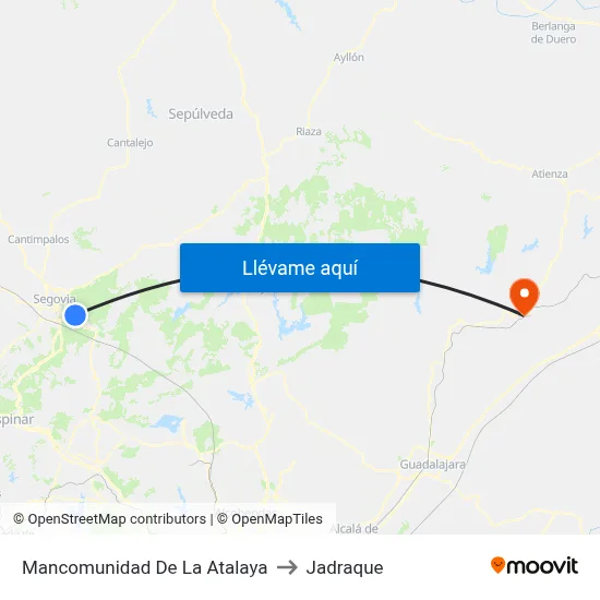 Mancomunidad De La Atalaya to Jadraque map