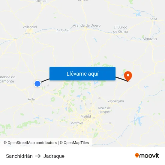 Sanchidrián to Jadraque map