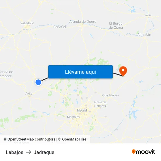 Labajos to Jadraque map