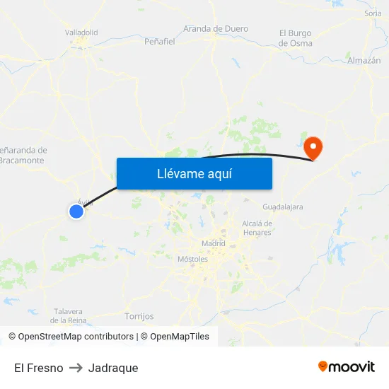 El Fresno to Jadraque map