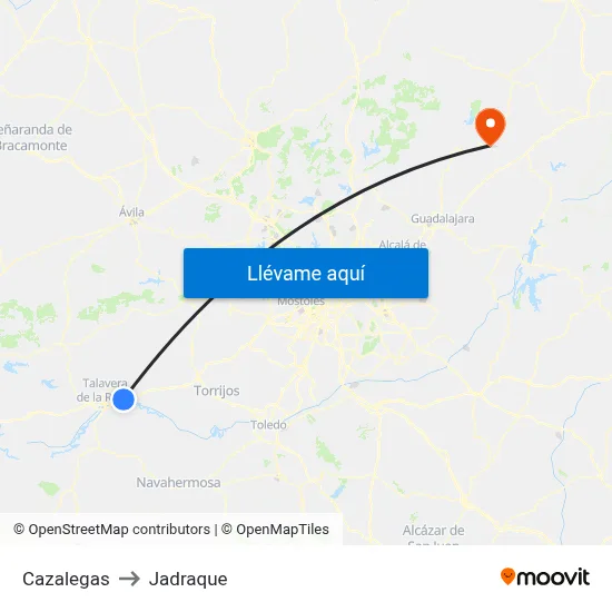 Cazalegas to Jadraque map