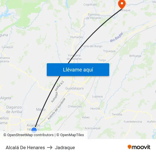 Alcalá De Henares to Jadraque map