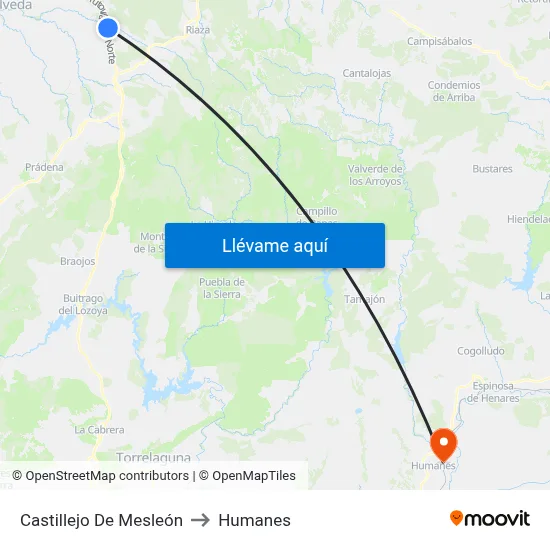 Castillejo De Mesleón to Humanes map