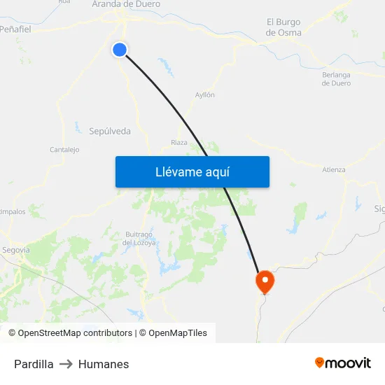 Pardilla to Humanes map