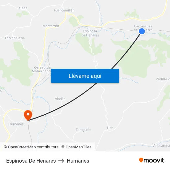 Espinosa De Henares to Humanes map