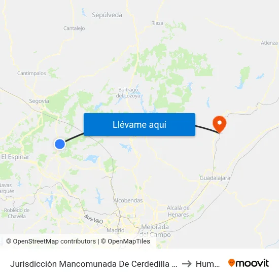 Jurisdicción Mancomunada De Cerdedilla Y Navacerrada to Humanes map