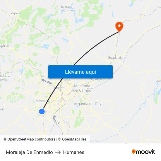 Moraleja De Enmedio to Humanes map