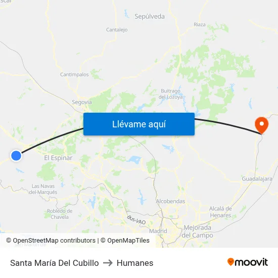 Santa María Del Cubillo to Humanes map