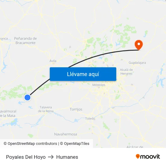 Poyales Del Hoyo to Humanes map