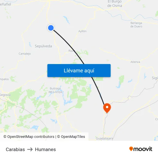 Carabias to Humanes map