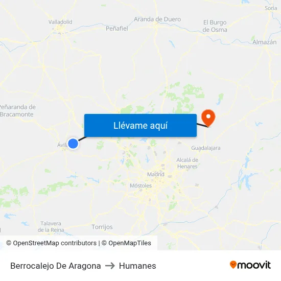 Berrocalejo De Aragona to Humanes map
