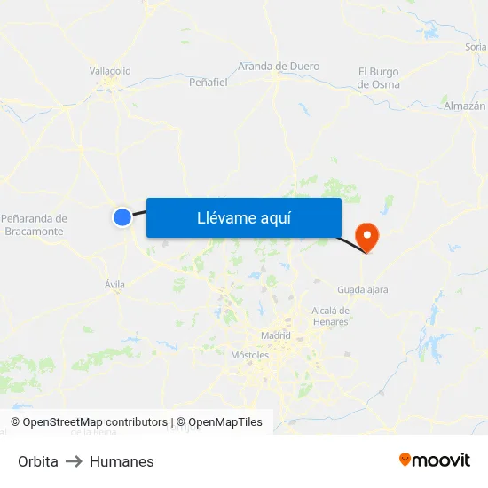 Orbita to Humanes map