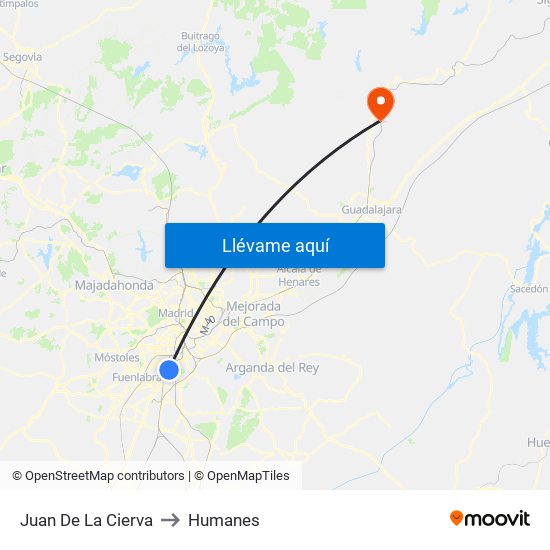 Juan De La Cierva to Humanes map