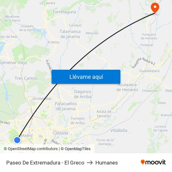 Paseo De Extremadura - El Greco to Humanes map