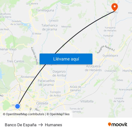 Banco De España to Humanes map