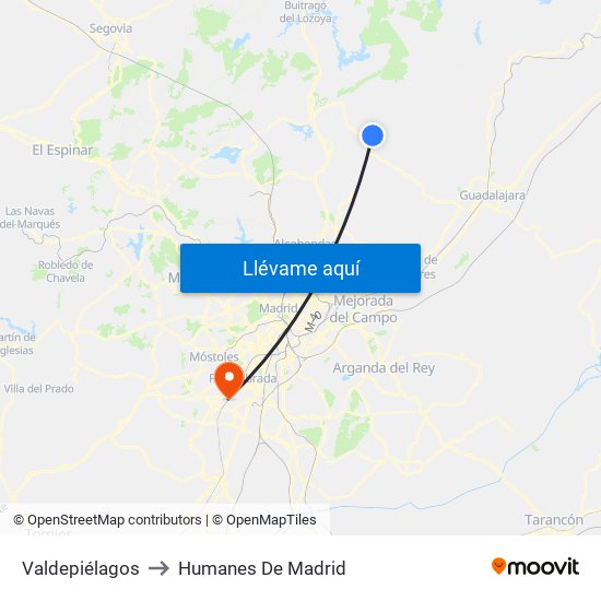 Valdepiélagos to Humanes De Madrid map