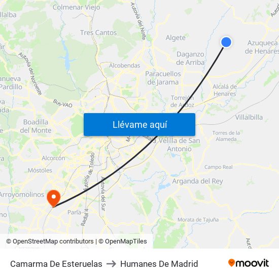 Camarma De Esteruelas to Humanes De Madrid map