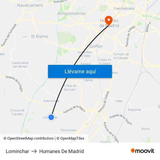 Lominchar to Humanes De Madrid map