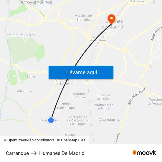 Carranque to Humanes De Madrid map