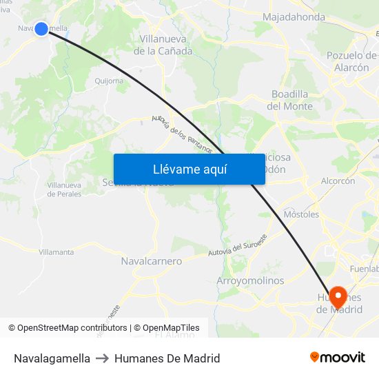 Navalagamella to Humanes De Madrid map