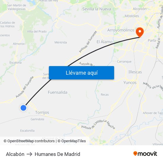Alcabón to Humanes De Madrid map