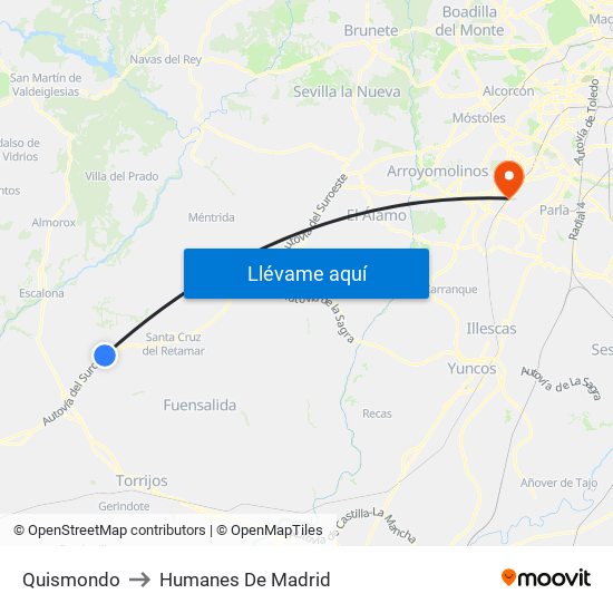 Quismondo to Humanes De Madrid map