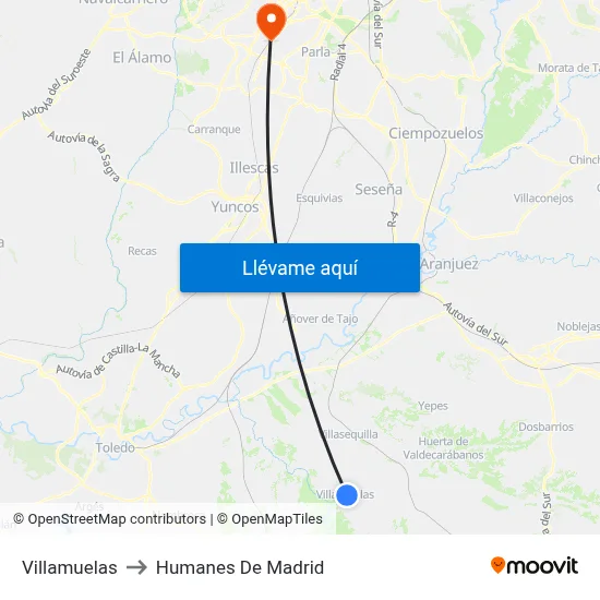Villamuelas to Humanes De Madrid map
