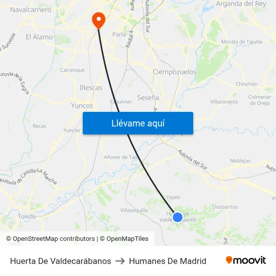 Huerta De Valdecarábanos to Humanes De Madrid map