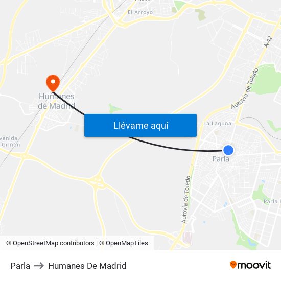 Parla to Humanes De Madrid map