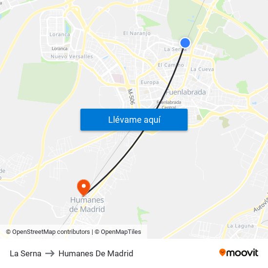 La Serna to Humanes De Madrid map